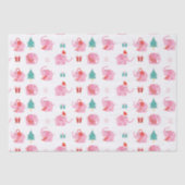 Cute Pink Elephant Moderne Kerstmis Feestdagen Tissuepapier (Voorkant)