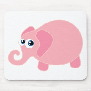 Cute Pink Elephant Muismat