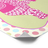 Cute Pink Elephant Princess  Personalized Poster (Coin)