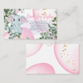 Cute Pink Elephant Safati Oerwoud Book for Baby Informatiekaartje (Voorkant / Achterkant)