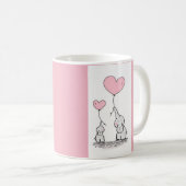 Cute Pink Elephants Koffiemok (Voorkant rechts)