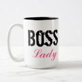 Cute Pink en Black Boss Lady Coffee-Mok Tweekleurige Koffiemok (Links)