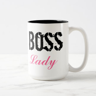 Cute Pink en Black Boss Lady Coffee-Mok Tweekleurige Koffiemok