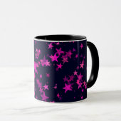 Cute Pink en Black Cosmic Star Pattern Mok (Voorkant rechts)