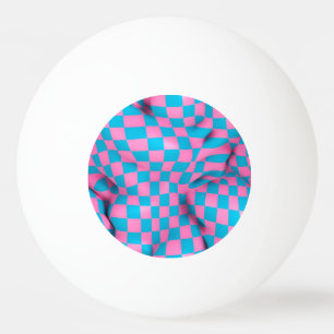 Cute Pink en Blue Abstract Checkerboard Pattern Pingpongballen