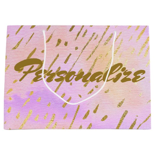 Cute Pink en Gold Large Cadeauzakje (Voorkant)