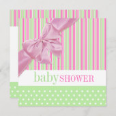 Cute Pink en Green Baby shower-uitnodiging Kaart (Voorkant / Achterkant)