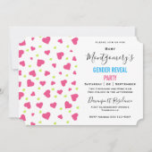 Cute Pink en Green Hearts Pattern Gender onthullin Kaart (Voorkant)