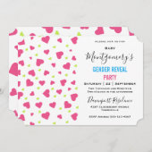 Cute Pink en Green Hearts Pattern Gender onthullin Kaart (Voorkant / Achterkant)