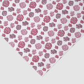 Cute Pink en Paarse Rozen Patroon Tissuepapier (Detail)