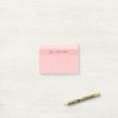 Cute Pink en White Polka Dots Post-it® Notes (Op bureau)