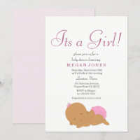 Cute Pink Etnicus is een baby shower-uitnodiging v