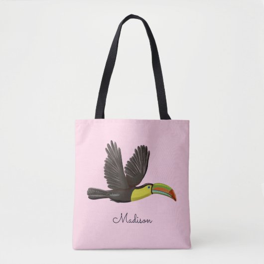 Cute Pink Exotic Tropical Toucan Bird Custom Tas (Voorkant)