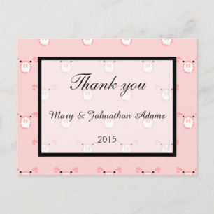 Cute Pink Face Pattern Fun Weddenschap Hartelijk d Briefkaart