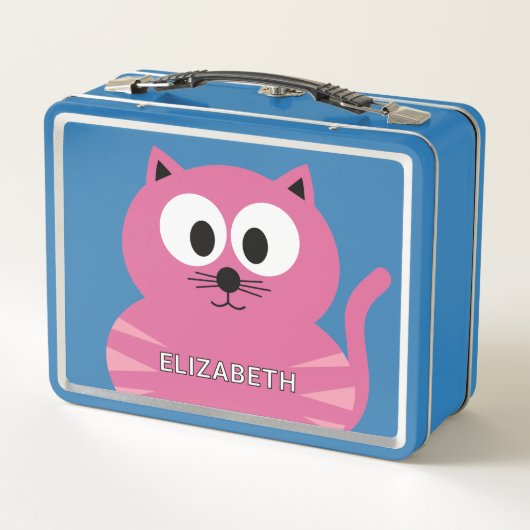 Cute Pink Fat Cat - Custom Name (Achterkant)