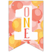 Cute Pink First Birthday Balloon Banner (Eerste vlag)