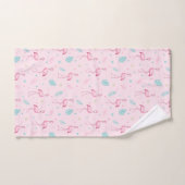 Cute Pink Flamingo and Tropical Planten Pattern Bad Handdoek (Handdoek)