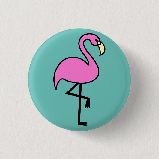 Cute Pink Flamingo Badge Pin Button (Voorkant)