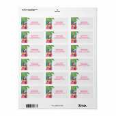Cute Pink Flamingo Beach Kerstfeestdag Adres Etiket (Full Sheet)