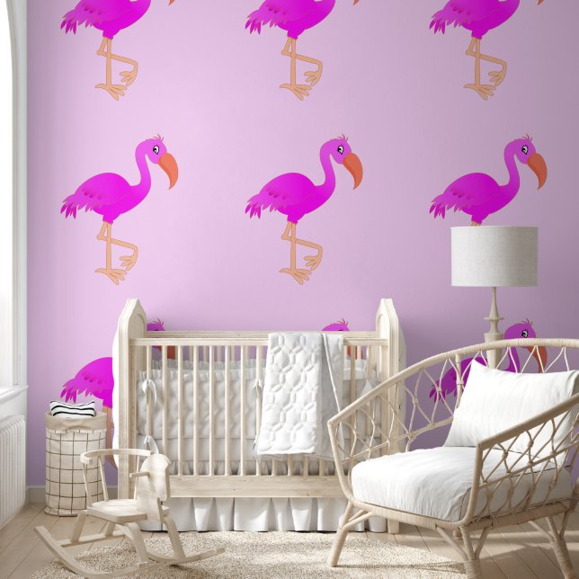 Cute Pink Flamingo Behang (Kinderen)