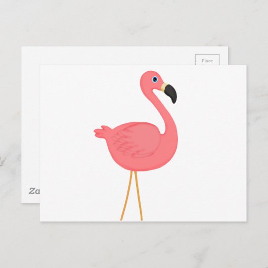 Cute Pink Flamingo Briefkaart (Voorkant / Achterkant)