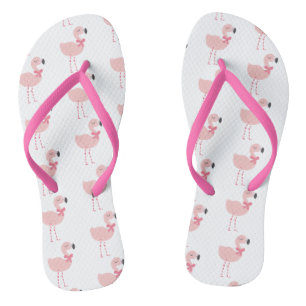 Cute Pink Flamingo Cartoon Pattern Teenslippers