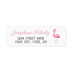 Cute Pink Flamingo Etiket