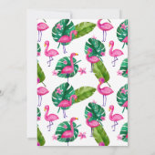 Cute Pink Flamingo | Girl Birthday Party Kaart (Achterkant)
