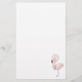 Cute Pink Flamingo Illustratie Briefpapier (Voorkant)