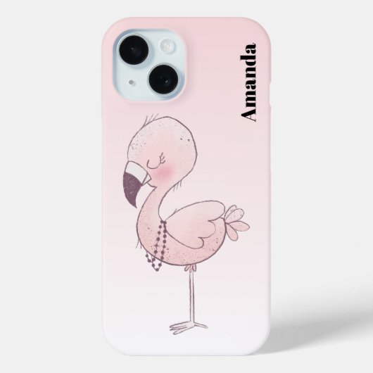 Cute Pink Flamingo Illustratie Case-Mate iPhone Case (Achterkant)