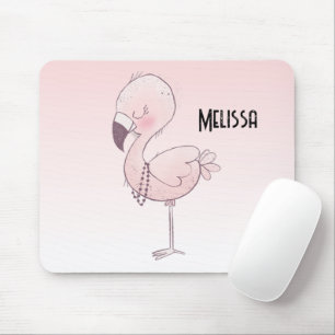 Cute Pink Flamingo Illustratie Muismat