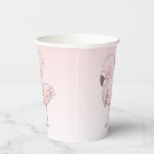 Cute Pink Flamingo Illustratie Papieren Bekers (Rechts)