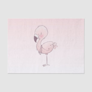 Cute Pink Flamingo Illustratie Tissuepapier