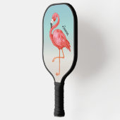 Cute Pink Flamingo Monogrammed Pickleball Paddle (Links)