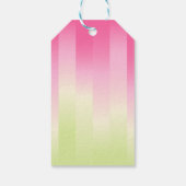 Cute Pink Flamingo Ombre Striped Cadeaulabel (Achterkant)