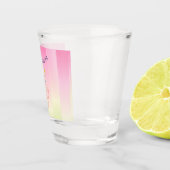 Cute Pink Flamingo Ombre Striped Shot Glas (Rechts)