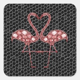 Cute Pink Flamingo Vierkante Sticker
