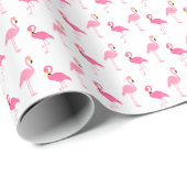 Cute Pink Flamingos Cadeaupapier (Rol Hoek)