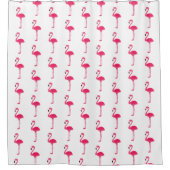 Cute Pink Flamingos op White Douchegordijn (Voorkant)