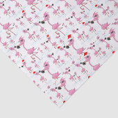 Cute Pink Flamingos Santa Hats Pattern Tissuepapier (Detail)