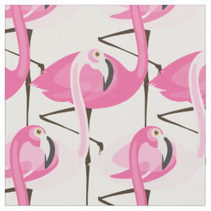 Cute Pink Flamingos Stof