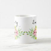 Cute Pink Floral Bridesmaid Gift Favor Idea Mok (Center)