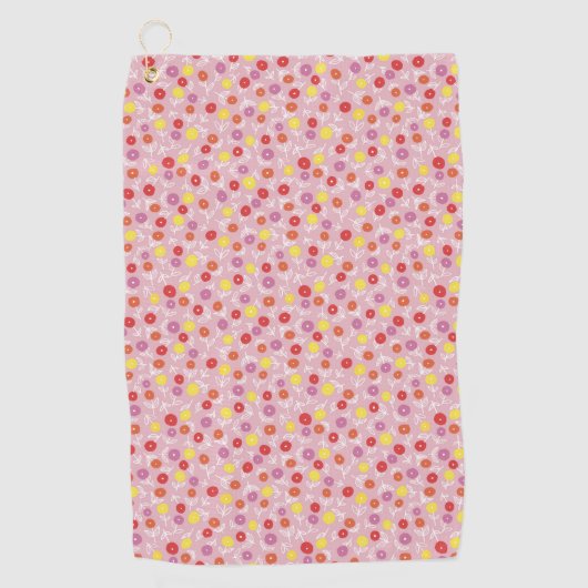 Cute Pink Floral Ditsy Golfhanddoek (Voorkant)