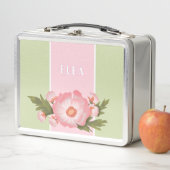 Cute pink floral Metal Lunchbox (En situation)