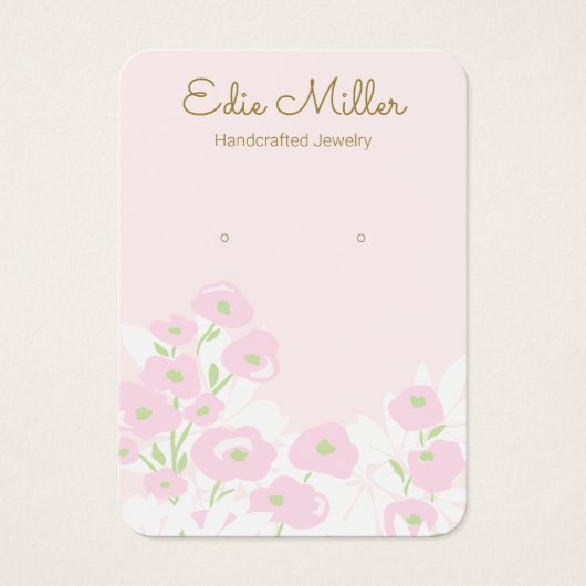 Cute Pink Floral Script oorklaar juwelen Visitekaartje (Voorkant)