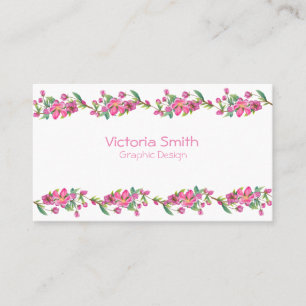 Cute Pink Flower Floral Cherryblossom Branch Visitekaartje