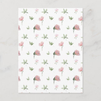 Cute Pink Flowers Spring Floral Card. Briefkaart
