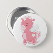 Cute Pink Flying Unicorn Pegacorn Ronde Button 7,6 Cm (Voorkant /achterkant)