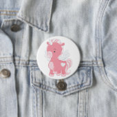 Cute Pink Flying Unicorn Pegacorn Ronde Button 7,6 Cm (In situ)