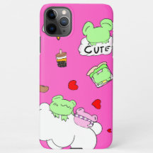 Cute, pink, food, cloud, frog phone case